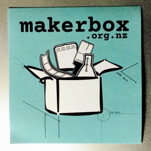 A sticker shows the URL for makerbox dot oh are gee dot en zee.