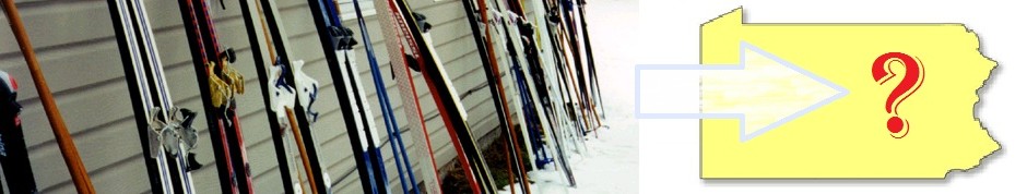On the left of the picture are skinny skis leaning on an outside wall with snow visible on the ground. On the right of the picture is the SFL logo. Between the two extremes is a question mark. The abstract is the question of whether the 2014 regional event will take place.